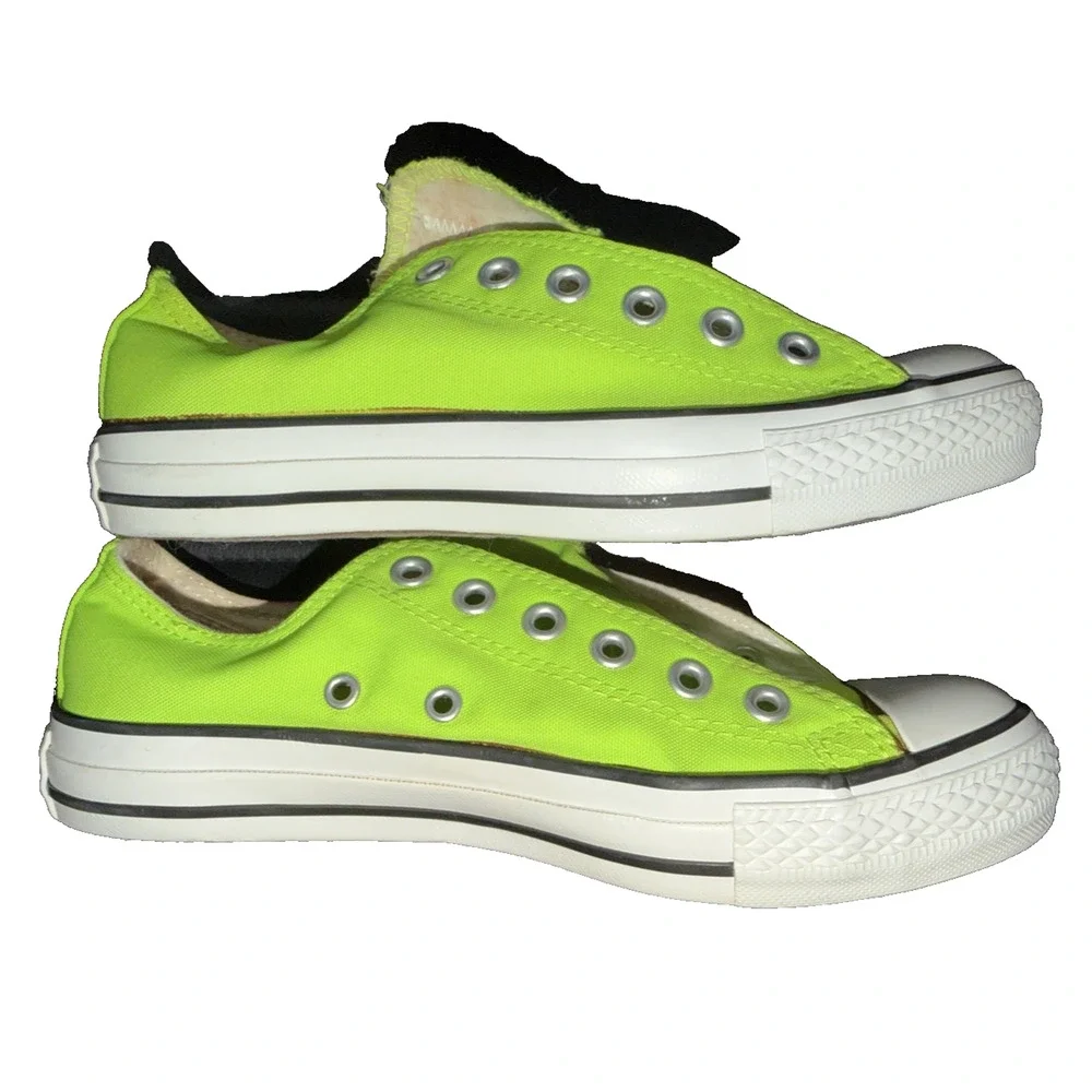 Converse Neon Green Chuck Taylor Slip On Sneakers 7